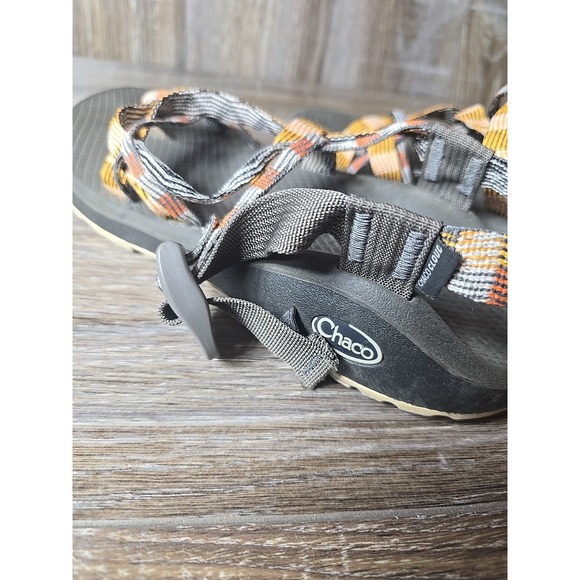 Chaco ZX/3 Sandals Women\'s 9 Gray Orange Strappy Sport Hiking Outdoor Trail Open